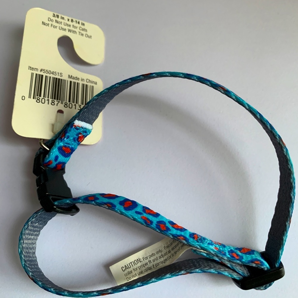 [S] Set of dog collar & leash size small funky leopard print bundle - Picture 3 of 6